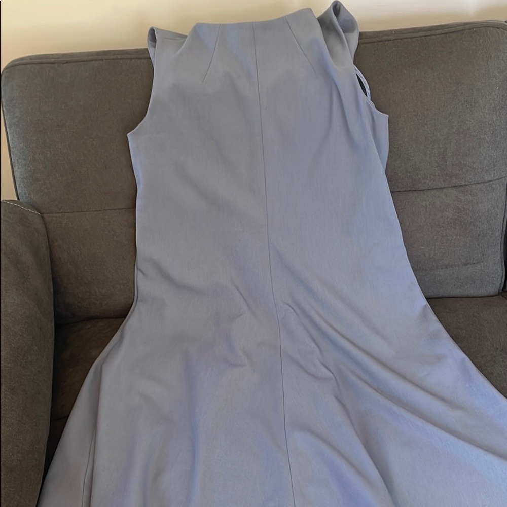 Gray Pleated A-Line Midi Dress for Weddings